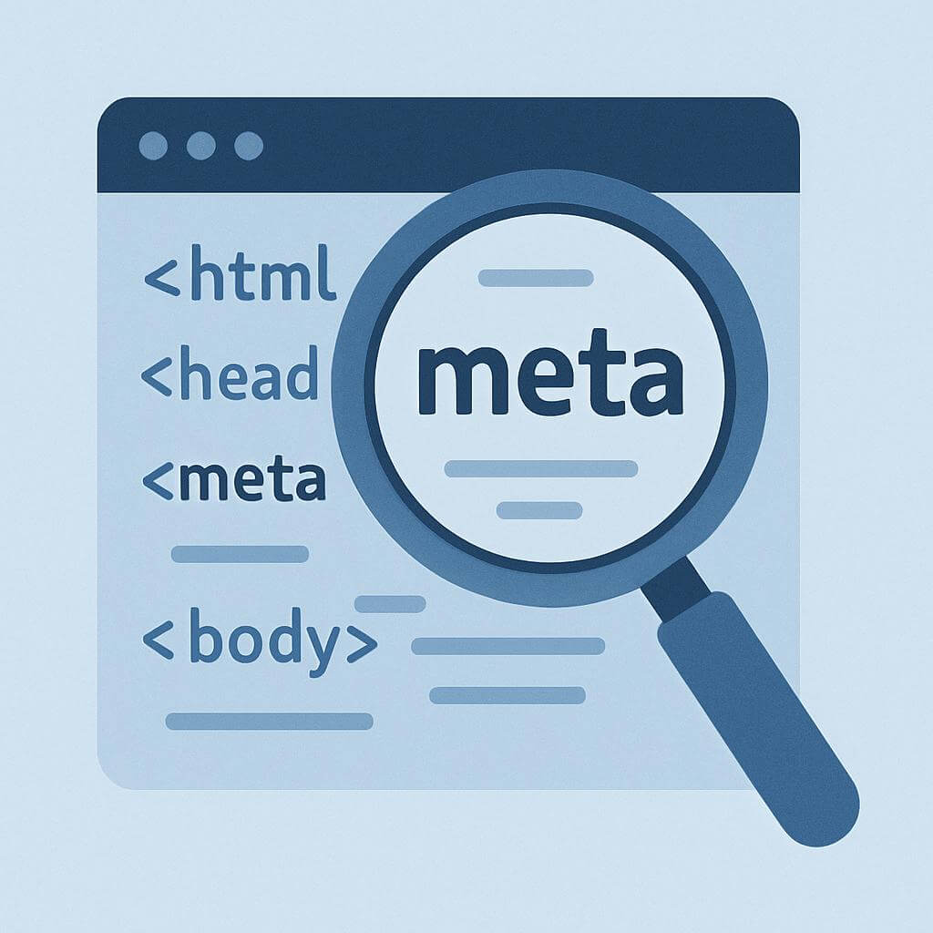 On-page SEO optimization elements including meta tags, headers, and content structure